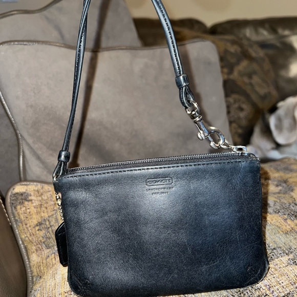 Coach Black Leather Wristlet with Silver Hardware - Picture 5 of 10